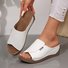 Sandales Femme Décontracté Plain Été Zip Quotidien Cuir Cuir Talon Bas Toit ouvert