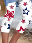 Pantalons De Yoga Femmes Décontracté Été Le jour de l'indépendance (Drapeau) Naturel Aucune élasticité Quotidien Taille Élastique Pantalon coupe slim Régulier