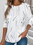 T-shirts Femmes Rayé Décontracté Printemps / Automne Aucune élasticité Ample Manches Longues Régulier Droit Non