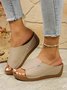 Sandales Femme Décontracté Plain Été Zip Quotidien Cuir Cuir Talon Bas Toit ouvert