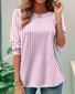 T-shirts Rayé Décontracté Printemps / Automne Ample Jersey Manches Longues Col Rond Régulier Régulier pour Femmes