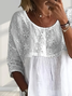 Chemises Décontracté Floral Été Polyester Imprimé Coupe Régulière Demi Manche Régulier Régulier pour Femmes