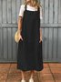 Femmes Plain Corail à Bretelles Confortable Robe Maxi Décontracté