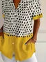 Chemises Décontracté Été Abstrait Pois Polka Polyester Micro-élasticité Quotidien Manches Courtes Régulier Régulier pour Femmes