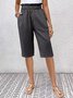Pantalons Femmes Semi-formel Plain Été Naturel Journée Pantalons à Jambe Large Droit Régulier Cinquième pantalon