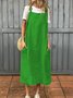 Femmes Plain Corail à Bretelles Confortable Robe Maxi Décontracté