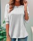 T-shirts Rayé Décontracté Printemps / Automne Ample Jersey Manches Longues Col Rond Régulier Régulier pour Femmes