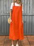 Femmes Plain Corail à Bretelles Confortable Robe Maxi Décontracté