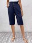 Pantalons Femmes Semi-formel Plain Été Naturel Journée Pantalons à Jambe Large Droit Régulier Cinquième pantalon