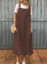Femmes Plain Corail à Bretelles Confortable Robe Maxi Décontracté