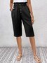 Pantalons Femmes Semi-formel Plain Été Naturel Journée Pantalons à Jambe Large Droit Régulier Cinquième pantalon