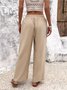 Pantalons Décontracté Plain Printemps / Automne Coton Naturel Micro-élasticité Coupe Régulière Pantalon droit Long pour Femmes
