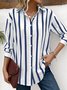 Chemises Rayé Rétro Printemps / Automne Polyester Quotidien Manches Longues Régulier Col de Chemise T.-N.-L. pour Femmes