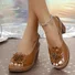 Sandales Décontracté Plain Été Quotidien Talon Bas Toit ouvert PU Boucle Réglable à Bout Ouvert Sandales pour femmes