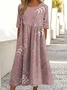 Femmes Floral Comme Image Col Rond Confortable Robe Maxi Décontracté