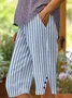 Pantalons Géométrique Décontracté Été Coton Naturel Coupe Régulière Plage Shorts Trapèze Régulier pour Femmes