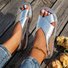 Sandales Femme Décontracté Plain Été Quotidien à Talon Plat PU PU Caoutchouc Boucle Réglable