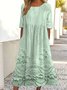 Femmes impression en 3D Blanc Col Rond Confortable Robe Maxi Rétro