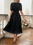 Femmes Floral Bleu Marine Col V Confortable Robe Maxi Sexy