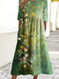 Femmes Floral Comme Image Col Rond Confortable Robe Maxi Décontracté