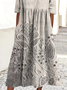 Femmes Floral Comme Image Col Rond Confortable Robe Maxi Décontracté
