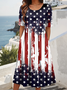 Femmes Motif d'Étoile Comme Image Col Rond Confortable Robe Maxi Décontracté