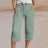 Pantalons Femmes Décontracté Plain Été Naturel Quotidien Coupe Régulière Corsaire Plage Shorts Régulier