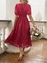Femmes Floral Bleu Marine Col V Confortable Robe Maxi Sexy