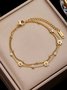 Bracelets Femmes Urbain Floral Toutes Les Saisons Forage à chaud Faire la navette Métal multicouche Bracelet