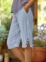 Pantalons Géométrique Décontracté Été Coton Naturel Coupe Régulière Plage Shorts Trapèze Régulier pour Femmes