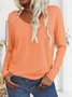 Blouses Femmes Décontracté Plain Printemps / Automne Coton Col V Quotidien Meilleure vente Manches Longues Droit