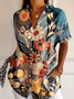 Chemises Décontracté Floral Été Polyester Imprimé Micro-élasticité Quotidien Manches Courtes Régulier pour Femmes