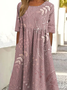Femmes Floral Comme Image Col Rond Confortable Robe Maxi Décontracté