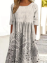 Femmes Floral Comme Image Col Rond Confortable Robe Maxi Décontracté