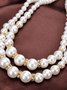 Collier Femmes Urbain Plain Toutes Les Saisons Roulotté Vacances chaîne en métal Collier
