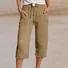 Pantalons Femmes Décontracté Plain Été Naturel Quotidien Coupe Régulière Corsaire Plage Shorts Régulier