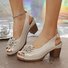 Sandales Décontracté Plain Été Quotidien Talon Bas Toit ouvert PU Boucle Réglable à Bout Ouvert Sandales pour femmes