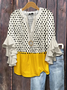 Blouses Coutures contrastées Fête Été Coton Micro-élasticité Faire la navette Demi Manche Trapèze Régulier pour Femmes