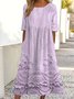 Femmes impression en 3D Blanc Col Rond Confortable Robe Maxi Rétro