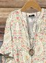 Blouses Boho Motif Cachemire Été Col V Domestique Demi Manche Régulier Trapèze Régulier pour Femmes