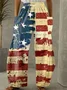 Pantalons Femmes Décontracté Printemps / Automne Drapeau des États-Unis Naturel Micro-élasticité Quotidien Coupe Régulière Pantalon droit Long