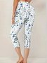 Pantalons Décontracté Floral Été Viscose Naturel Aucune élasticité Quotidien Legging Régulier pour Femmes