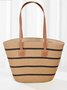 Sacs à Bandoulière Rayé Boho Toutes Les Saisons Zip Quotidien Paille Paille pour Femmes
