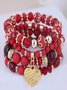 Bracelets Bloc de Couleur Sexy Toutes Les Saisons Joint Fendu Rendez-Vous Métal multicouche Bracelet pour Femmes