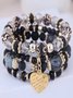 Bracelets Bloc de Couleur Sexy Toutes Les Saisons Joint Fendu Rendez-Vous Métal multicouche Bracelet pour Femmes