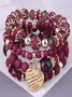 Bracelets Bloc de Couleur Sexy Toutes Les Saisons Joint Fendu Rendez-Vous Métal multicouche Bracelet pour Femmes