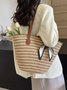 Sacs à Bandoulière Rayé Boho Toutes Les Saisons Zip Quotidien Paille Paille pour Femmes