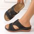 Sandales Femme Décontracté Plain Été Cuir Talon Bas à Bout Ouvert Cuir synthétique Sandales Antidérapantes Caoutchouc