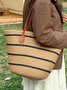 Sacs à Bandoulière Rayé Boho Toutes Les Saisons Zip Quotidien Paille Paille pour Femmes