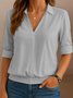Chemises Femmes Décontracté Plain Printemps / Automne Coton Micro-élasticité Quotidien Régulier Trapèze Régulier